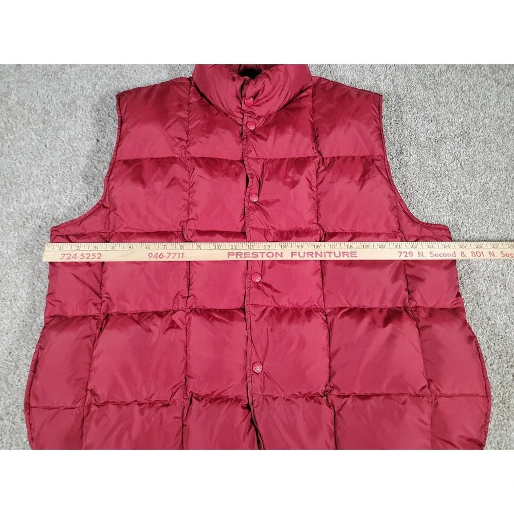 VTG LL Bean Goose Down Puffer Vest Snap Button Hiking Trail Camping XL Mens Warm